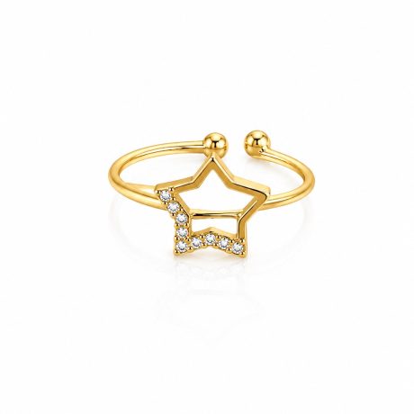 Anillo de diamantes en forma de estrella