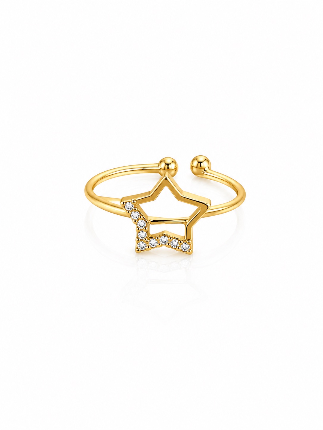Anillo de diamantes en forma de estrella